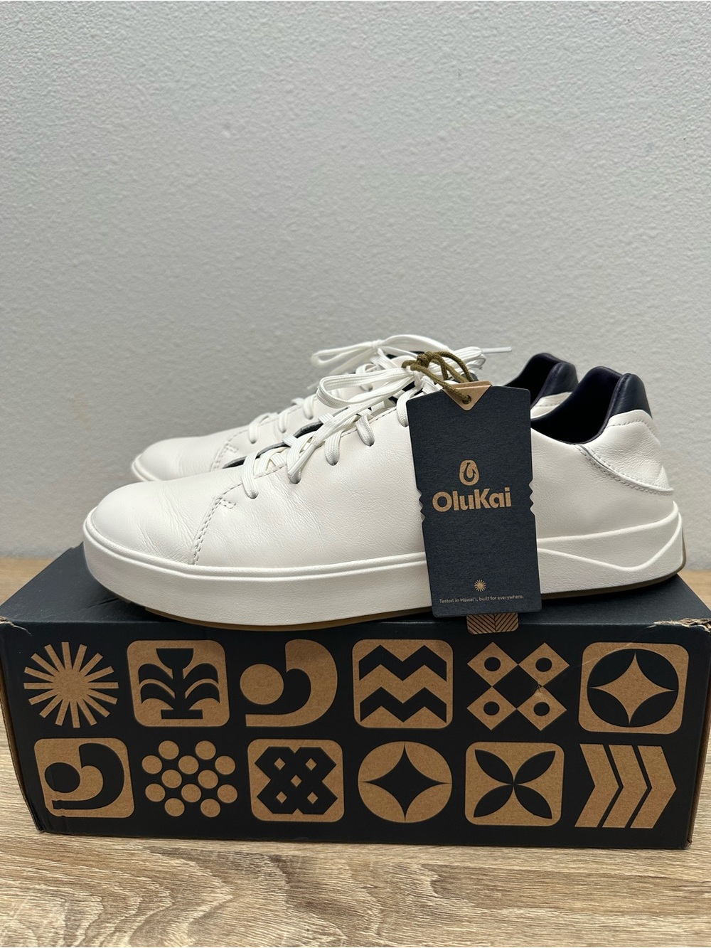 OluKai White Leather Sneakers